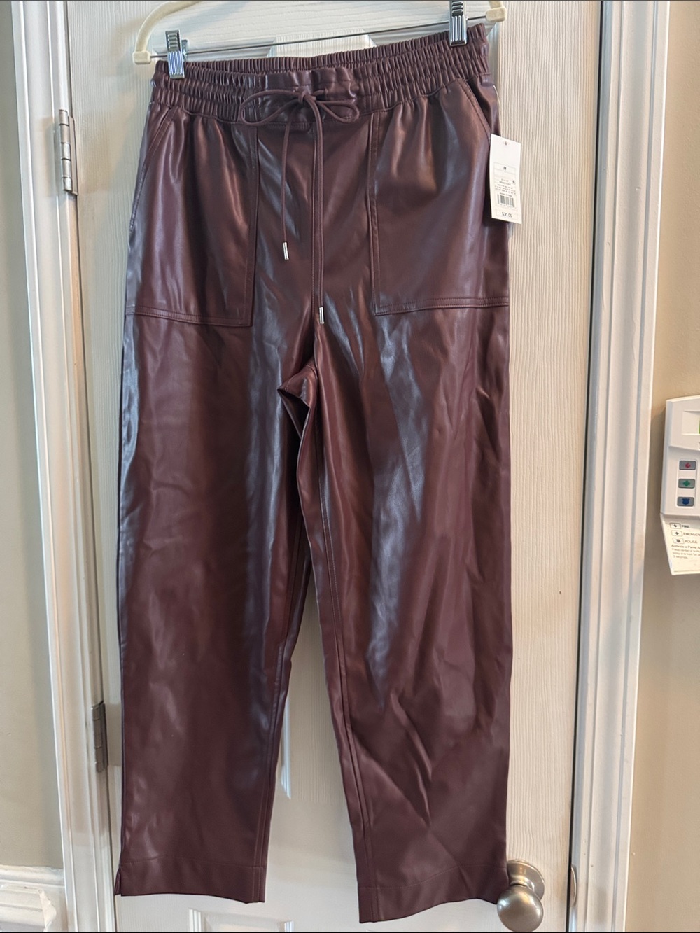 a new day Faux Leather Skinny Pants in Burgundy